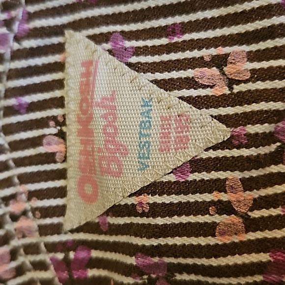 VTG OSHKOSH B'GOSH Striped Butterfly Denim Overalls - Picture 4 of 8